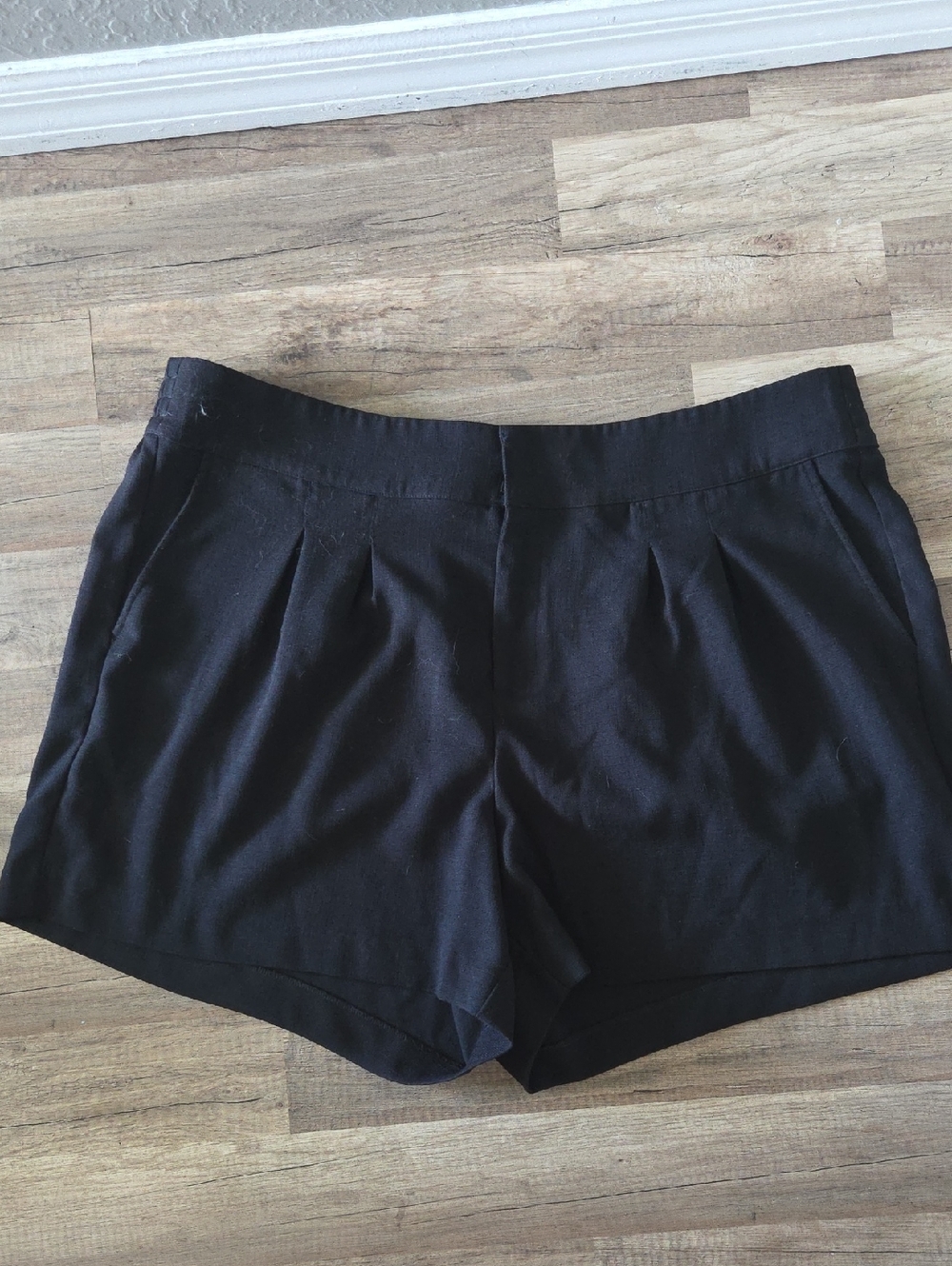torrid Black Mid Waist Pleated Dress Shorts